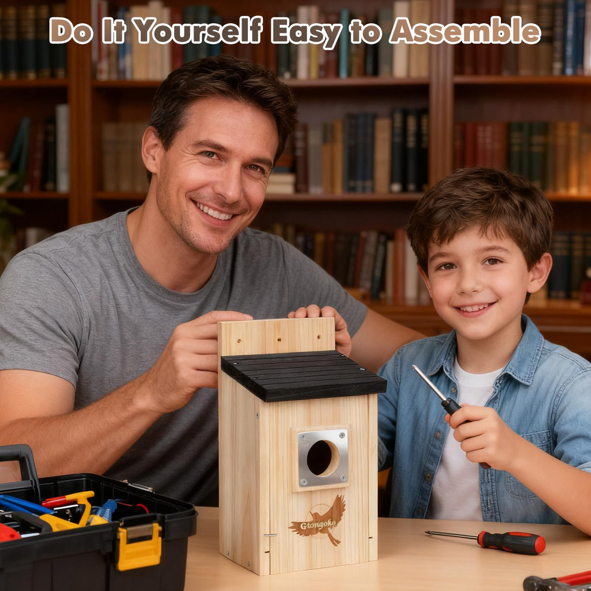 Gtongoko bird house front door opens for easy cleaning