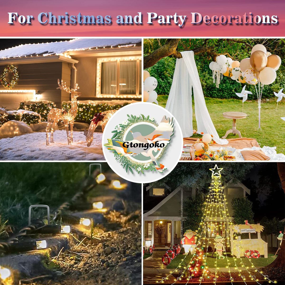 Gtongoko Christmas lawn stakes stabilize outdoor decorations