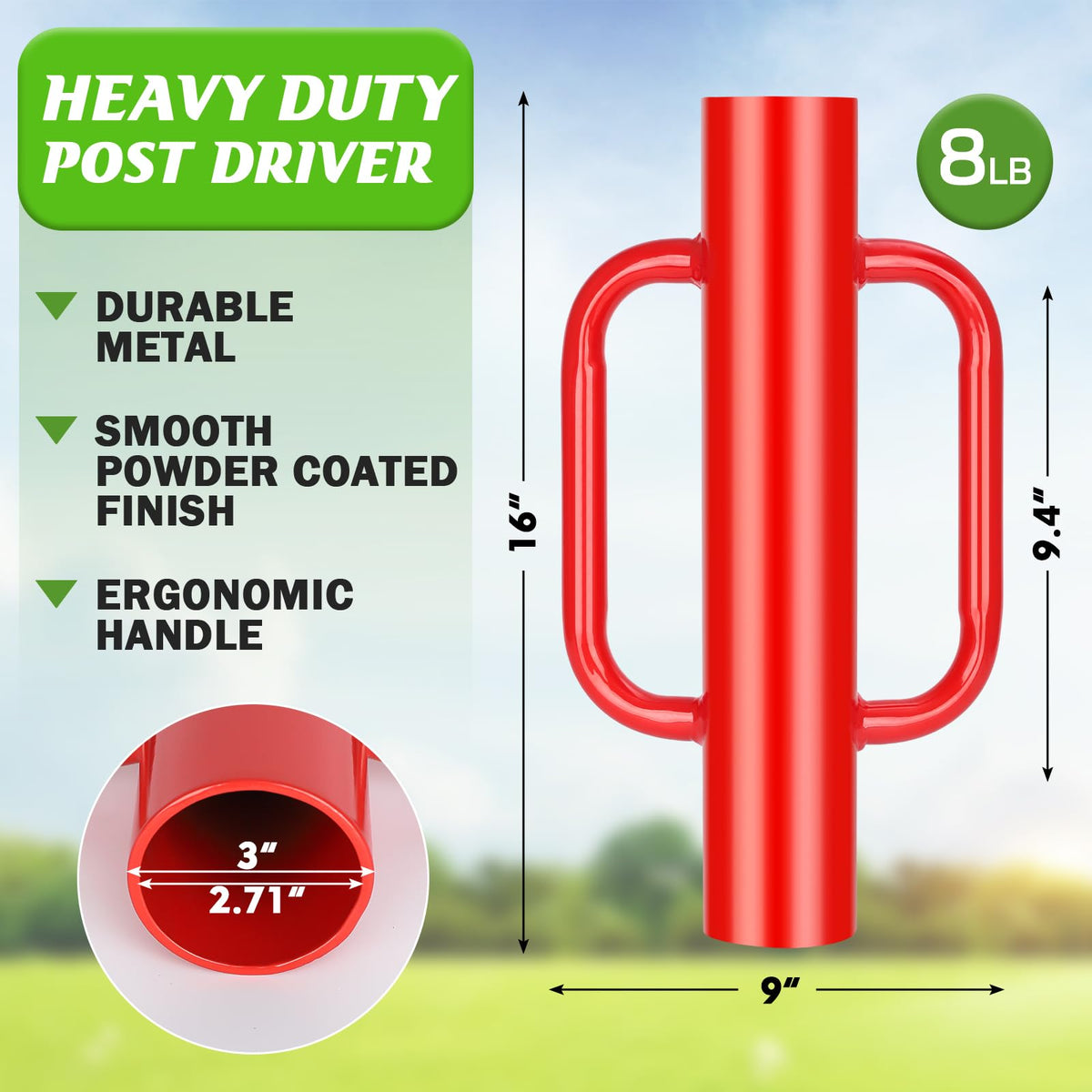 Gtongoko dual-handles design enables easy lifting and positioning during post installation tasks.