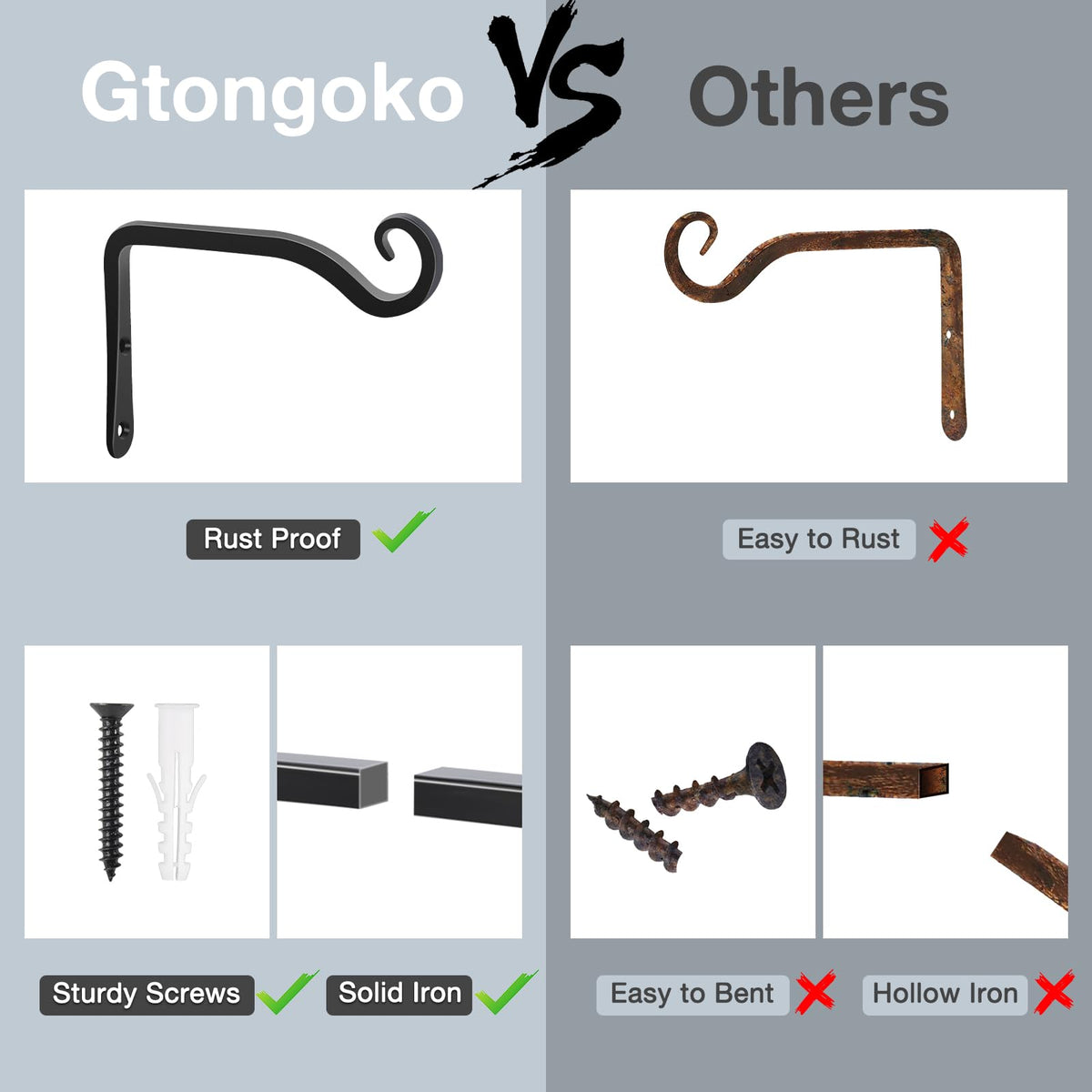 Gtongoko easy-install two-hole design makes garden setup quick.
