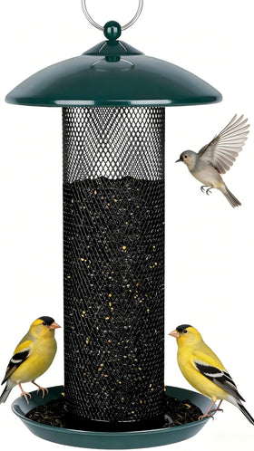 Gtongoko Finch feeder with 2-5 lb capacity supports longer refills.