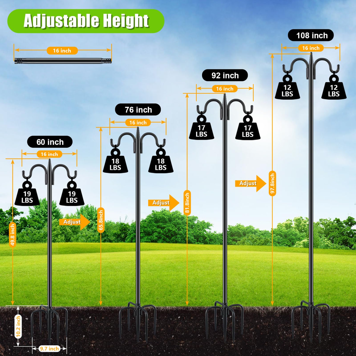 Gtongoko five-prong base provides added stability in windy spaces