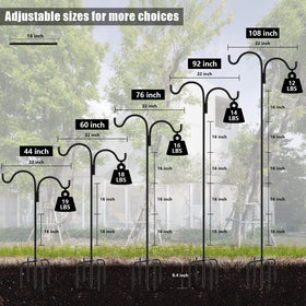 Five-prong base provides extra stability for lanterns, wind chimes, and decorative baskets.