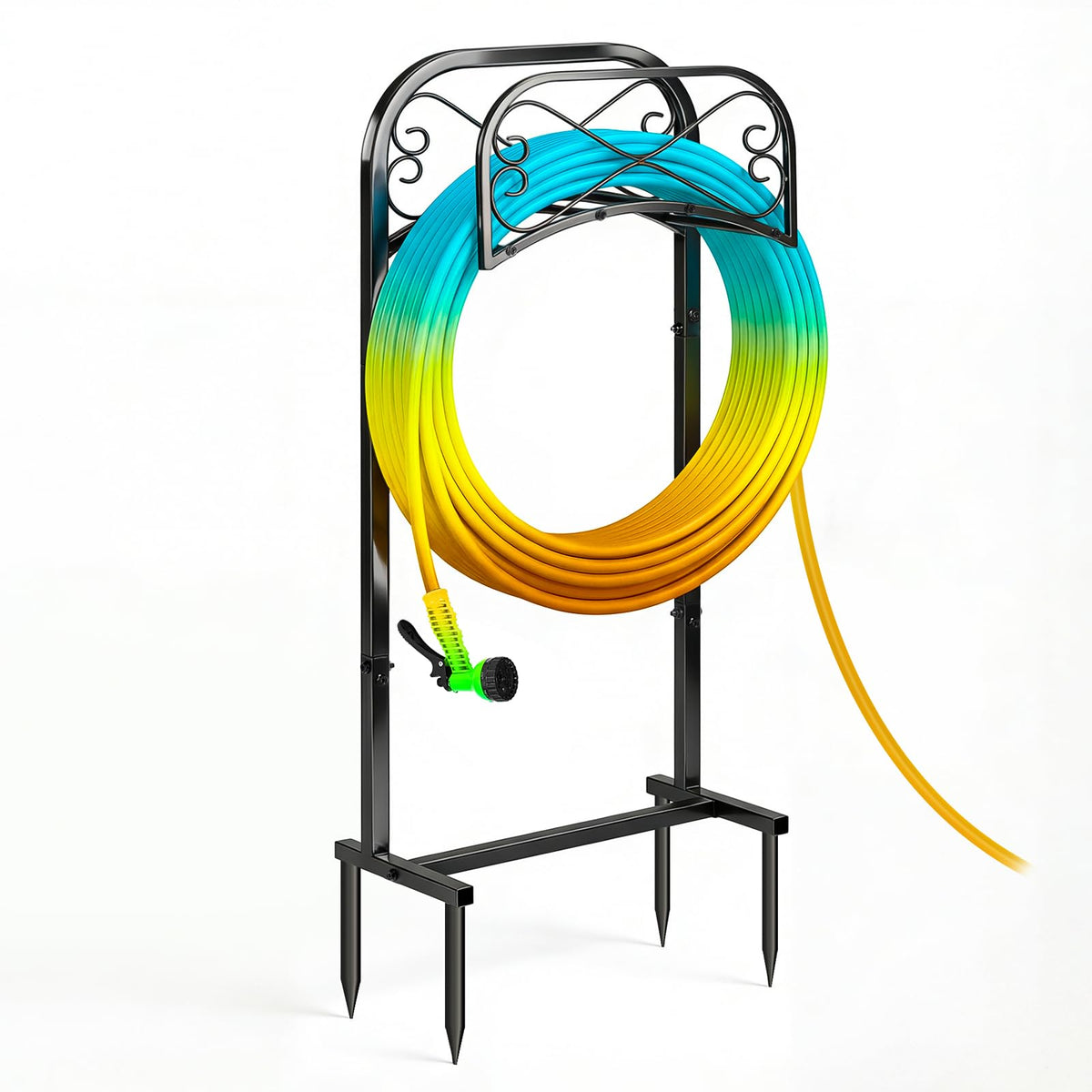 Gtongoko garden hose holder 43in base stabilizes long hoses outdoors
