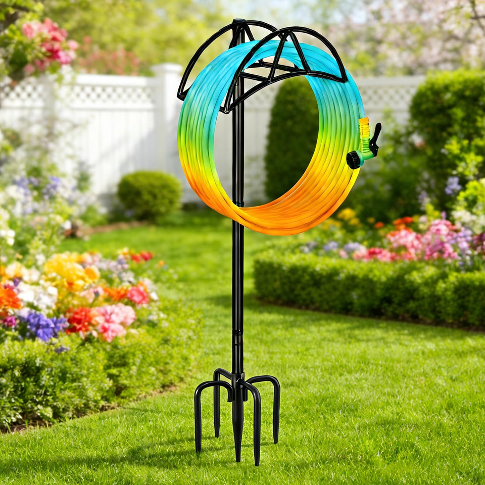 Gtongoko garden hose holder with a 5-prongs base for stable outdoor support.