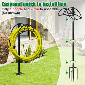 Gtongoko hose holder accommodates up to 150 feet of hose for large spaces.