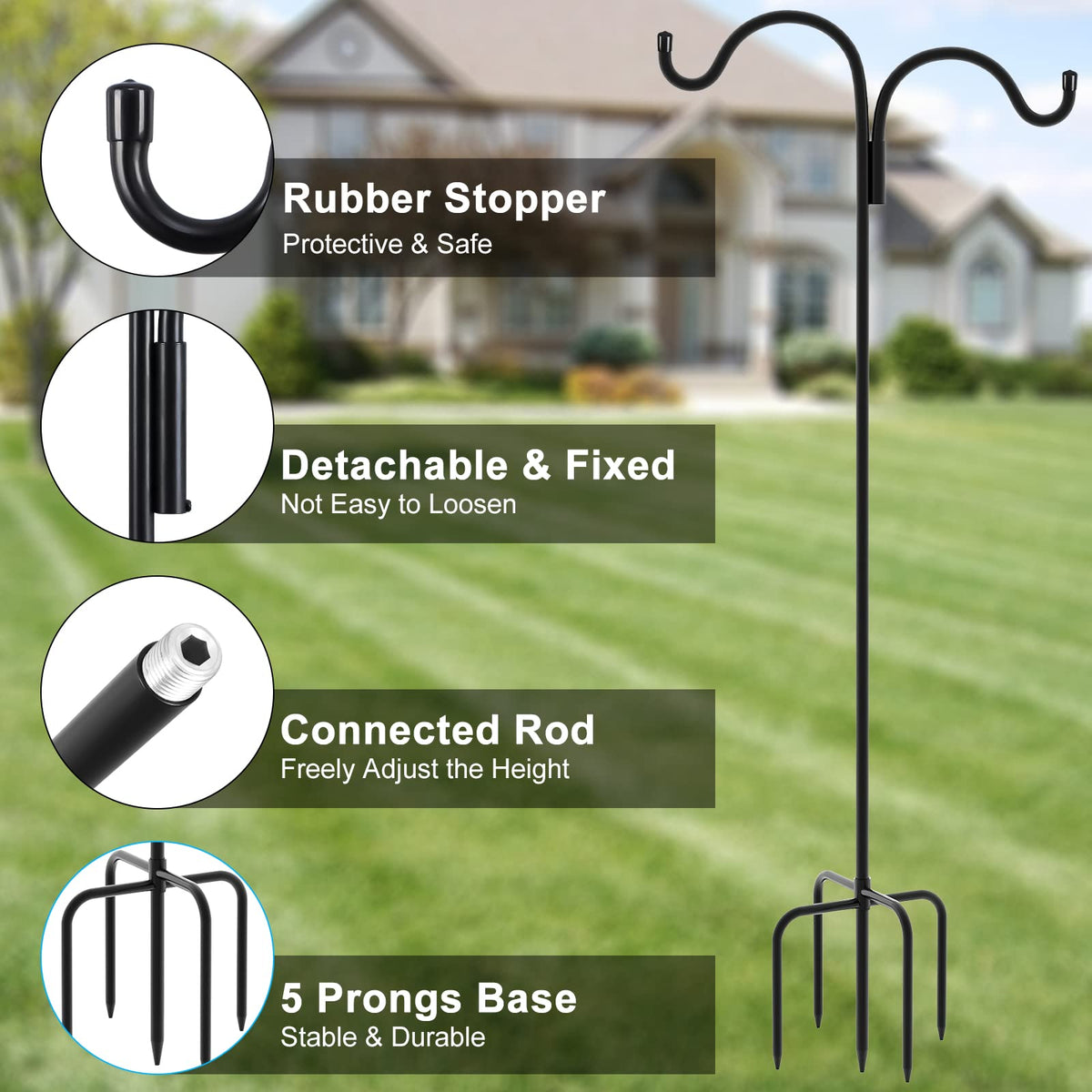 Solid 1.5mm steel with rust-resistant coating resists weather and keeps its shape.
