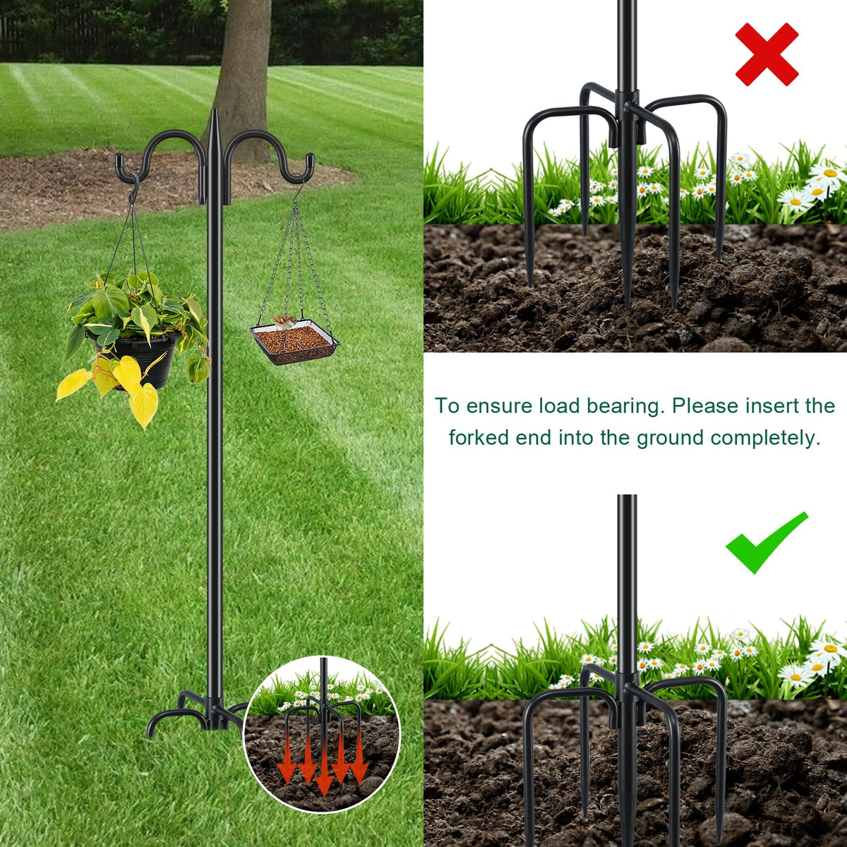 Gtongoko heavy-duty steel outdoor hook for yard stability