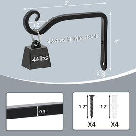 Gtongoko metal plant hook for wall indoor use, versatile decor.