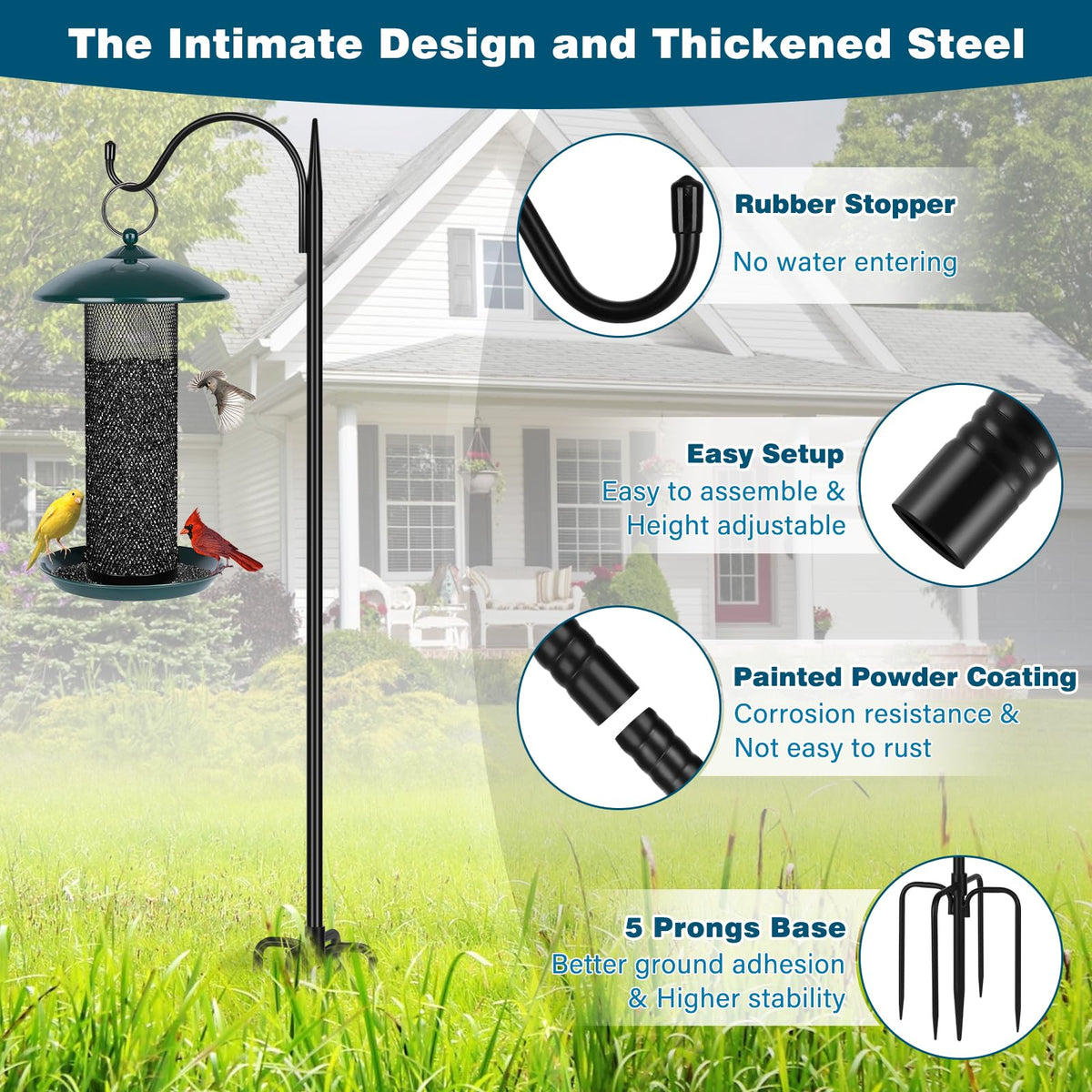 Gtongoko plant-basket hook adds vertical charm to garden spaces.