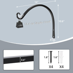 Gtongoko outdoor metal plant hook supports indoor or outdoor setups.