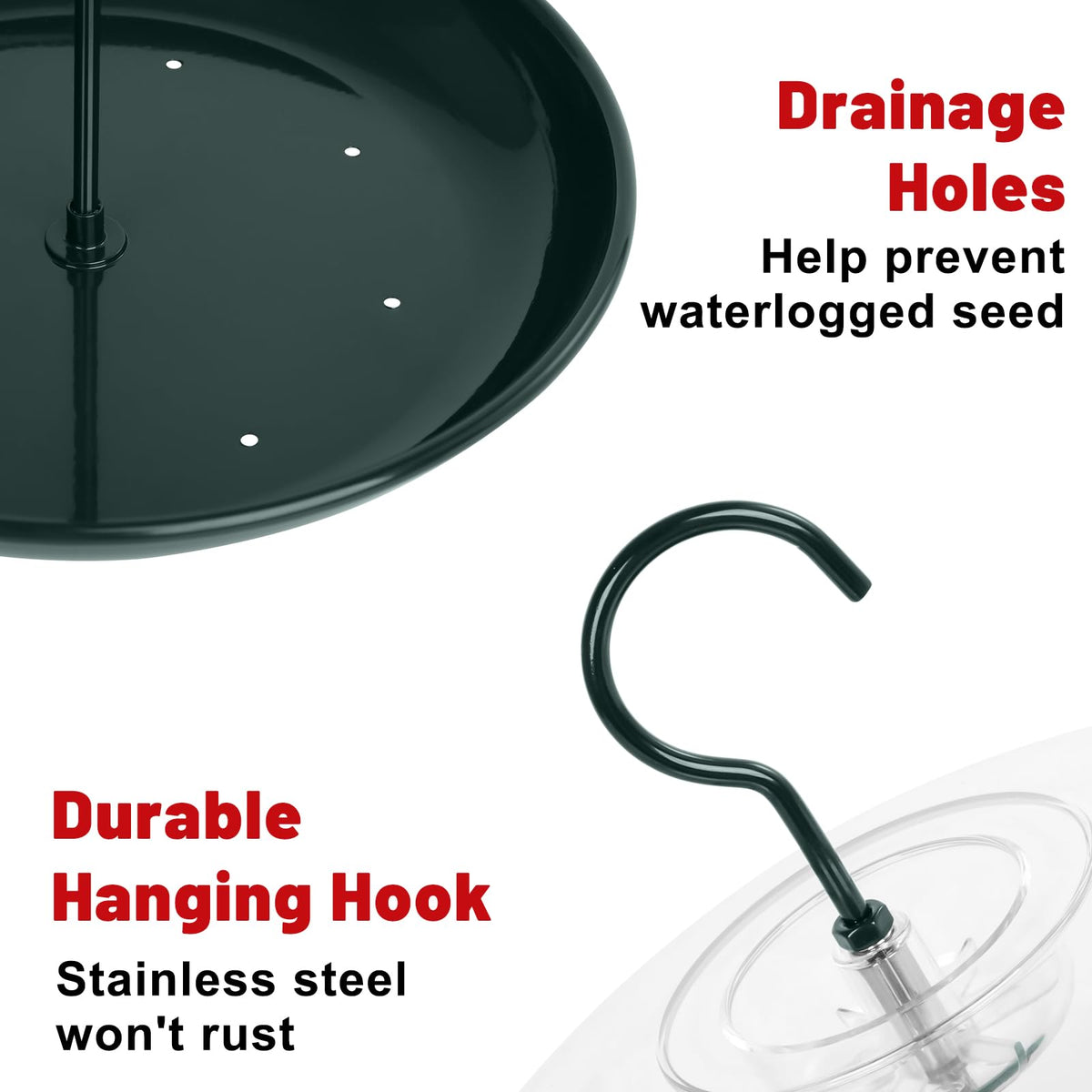 Gtongoko platform bird feeder featuring a durable rust-proof metal tray