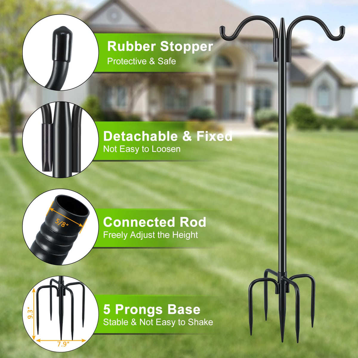 Gtongoko black powder-coated finish protects against rust and wear