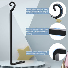 Gtongoko retro black plant hook withstands weather for outdoor use