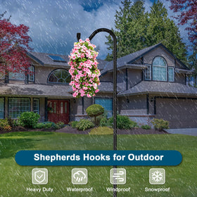 Gtongoko Shepherds Hook easy installation in soil for garden paths and windows.