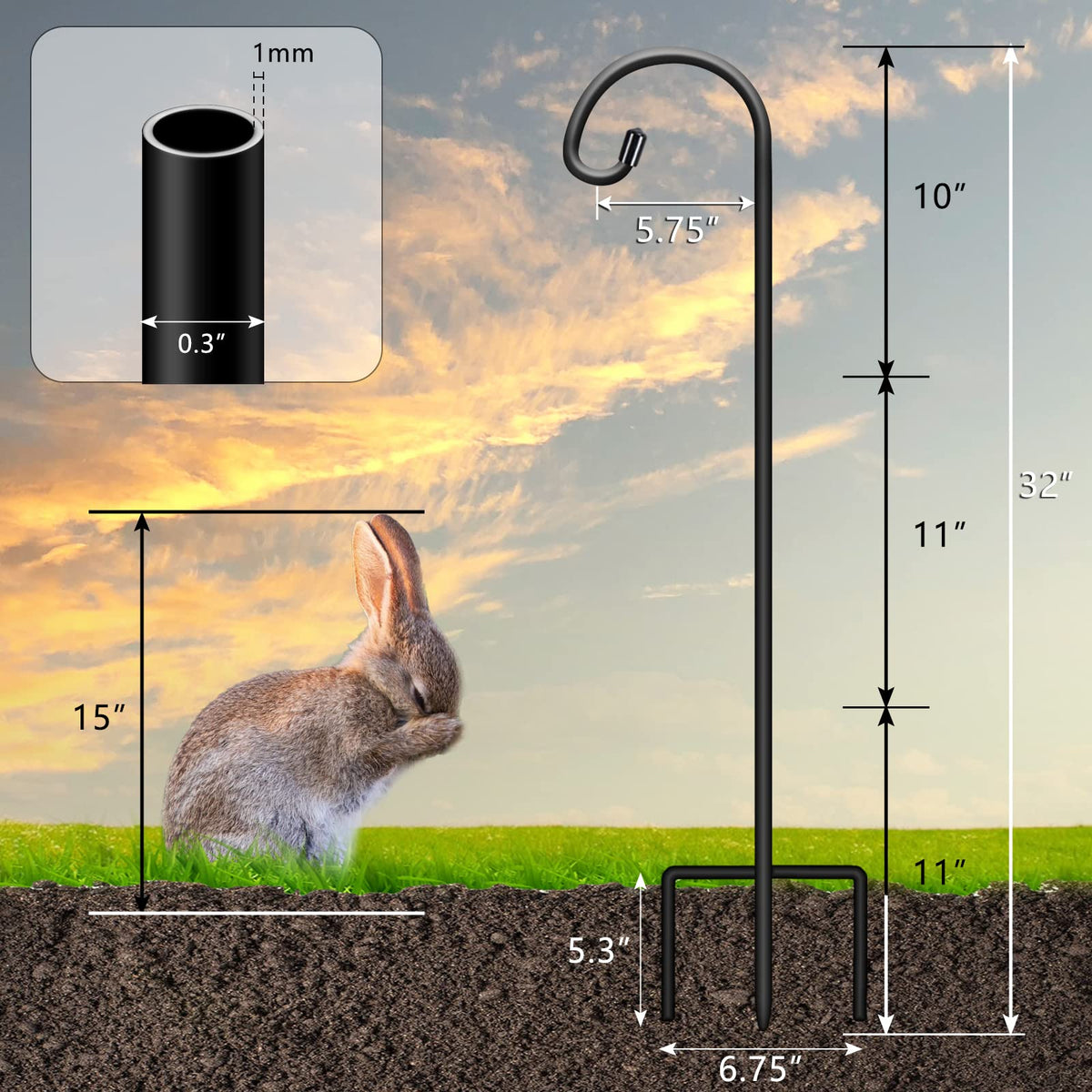 Gtongoko matte black finish hook ideal for elegant garden scenes.