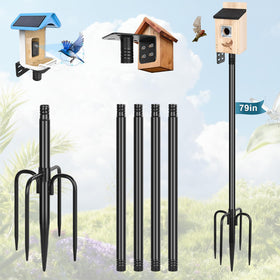 Gtongoko smart bird feeder pole at 79-inch height for stable outdoor setup.