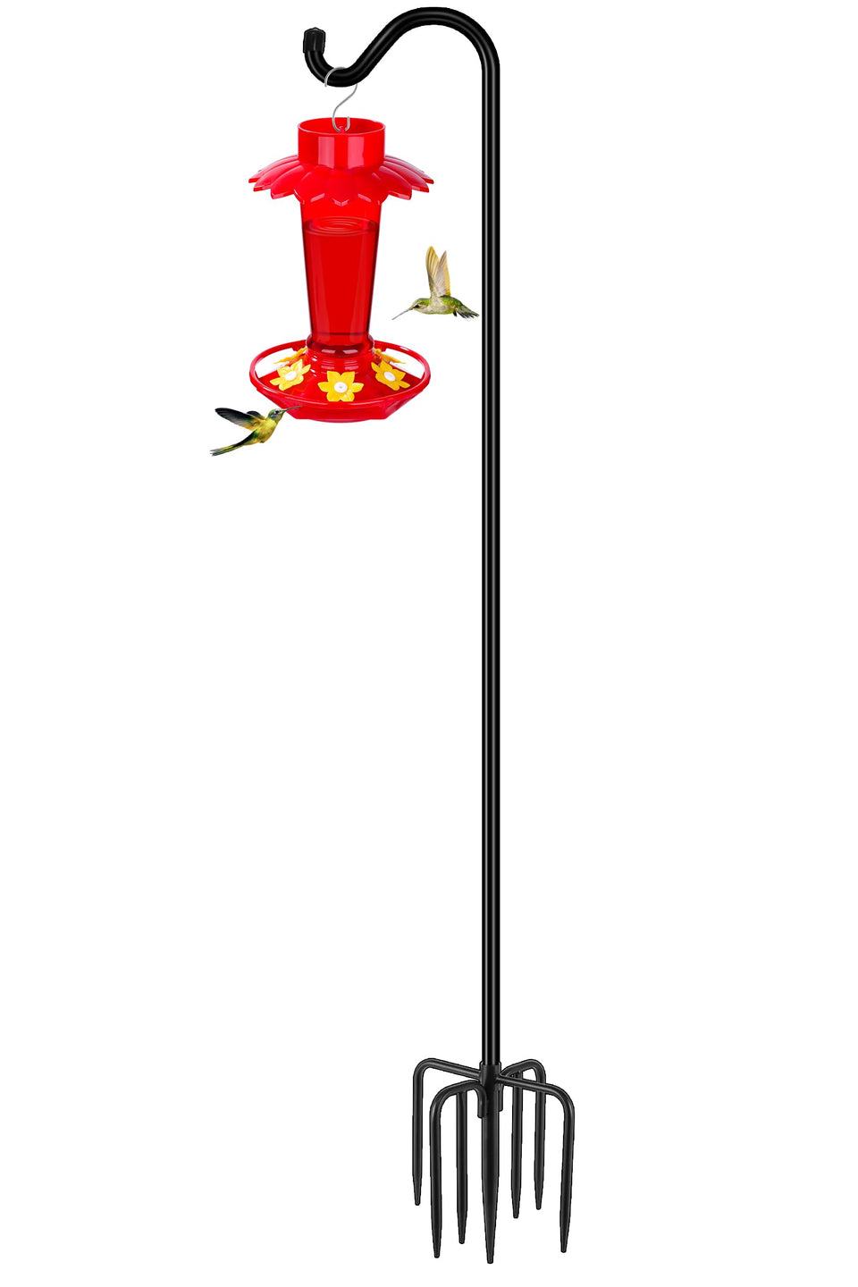 Gtongoko tall shepherds hook 108-inch height for elevated bird feeders.