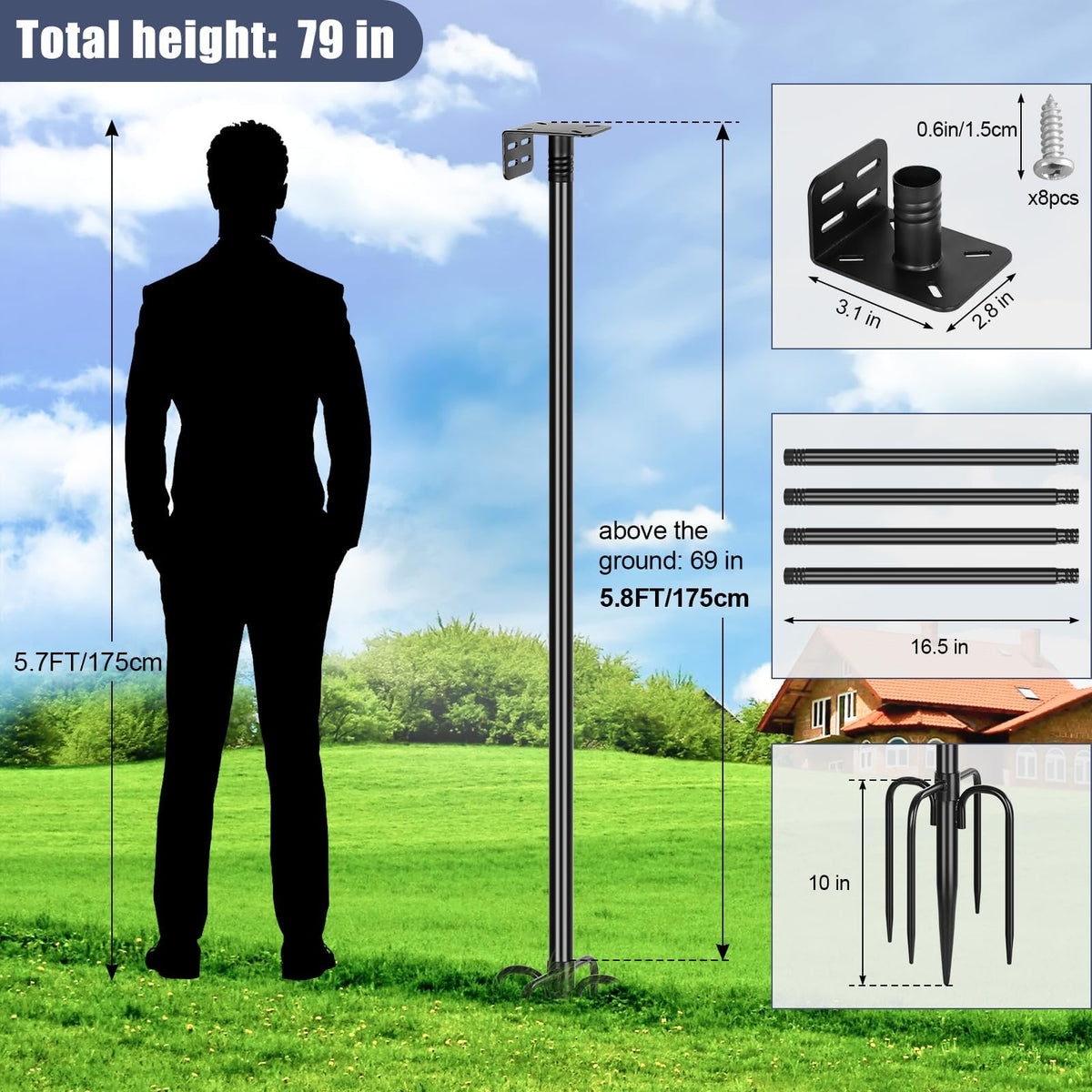 Two-pack Gtongoko pole set supports multiple feeding stations.