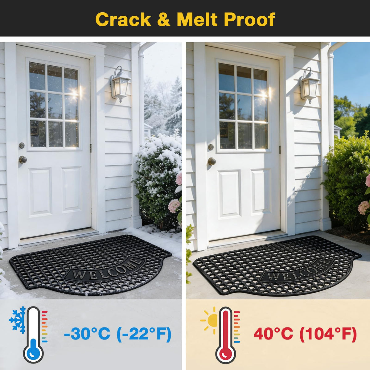 GTRY front door mat for wet weather, quick drainage