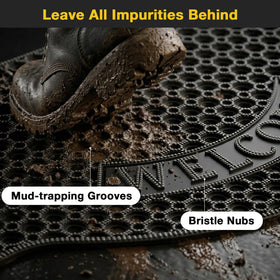GTRY mud-scrape bristle-nubs remove dirt before indoor entry