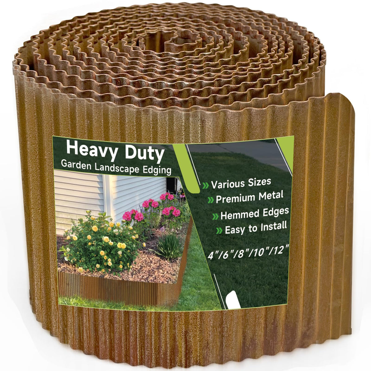 GTSABWAY corrugated garden edging 12x20ft demonstrates durable, flexible border for tidy garden beds.
