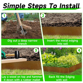 GTSABWAY metal border with curved top edge for safe, neat garden borders.