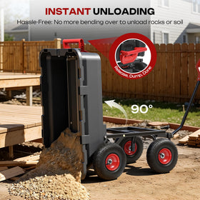 Autodaya quick-release dumping feature for easy yard cleanup