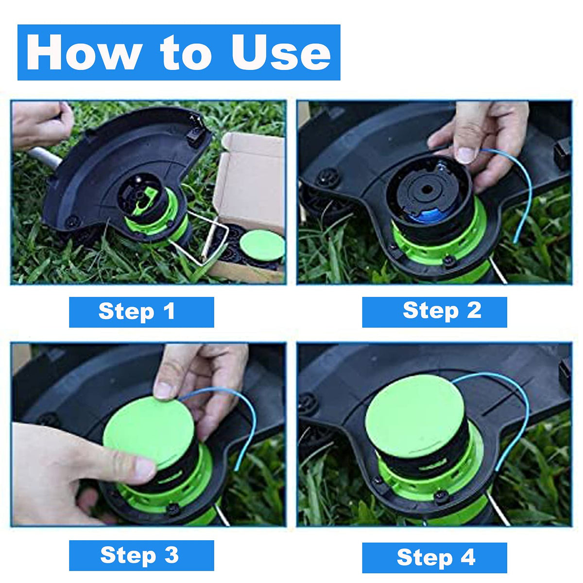 GTTYD JoyColy durable ABS cap keeps spool secure during mowing.