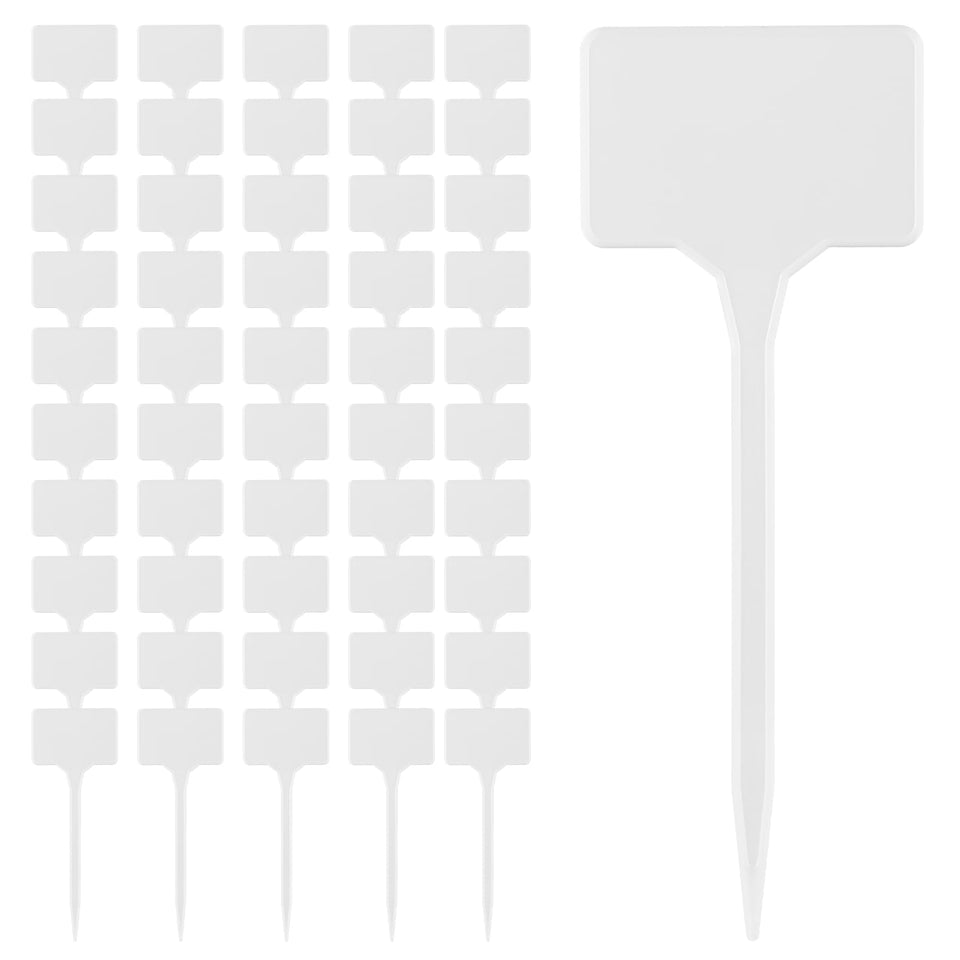 Gtziqa 50-pcs plastic plant labels for outdoor gardens offer waterproof, long-lasting labeling.