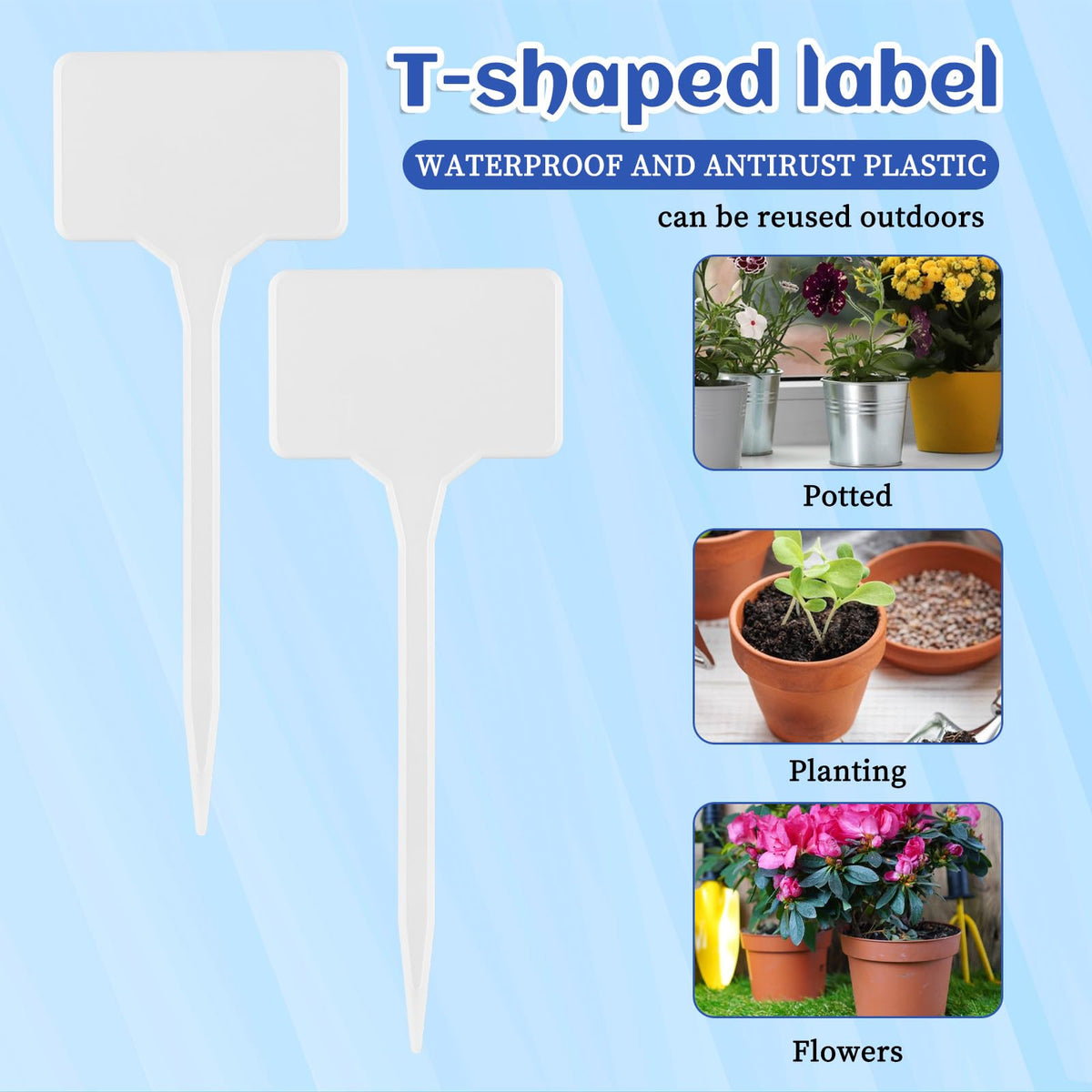 Gtziqa 5.9-inch garden marker with wide writing surface for clear plant IDs.
