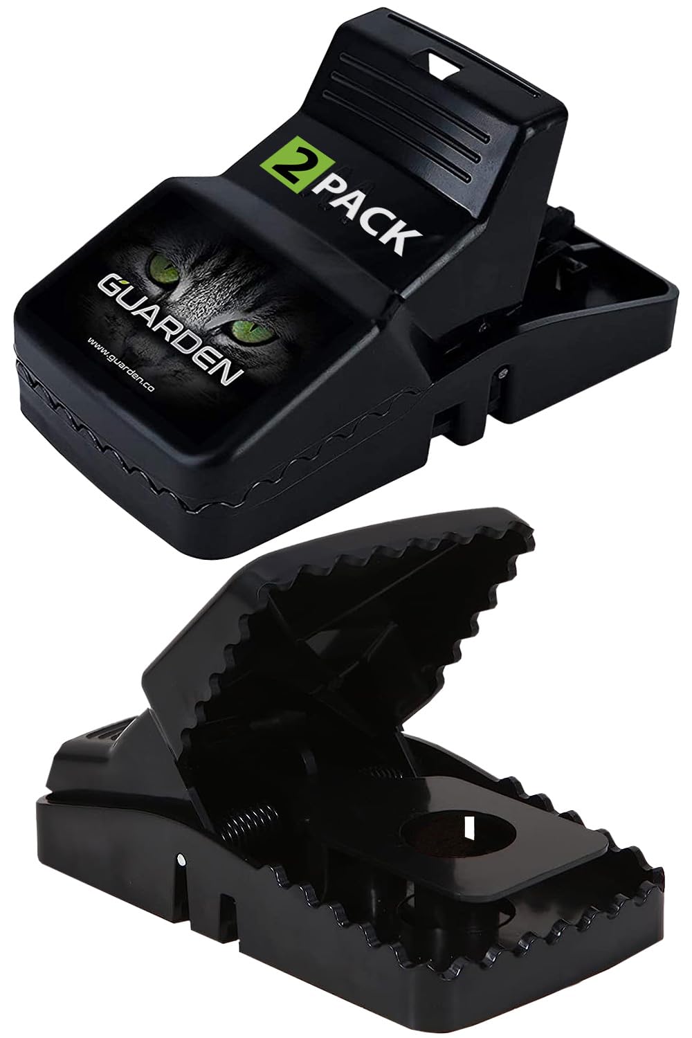 Guarden rat trap indoor 2-pack shown for quick, hassle-free setup at home.