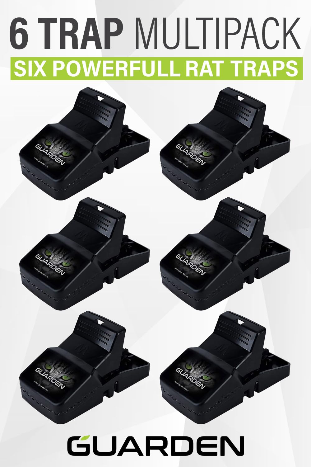 Guarden Rat Trap Six Pack no-touch disposal for clean, hygienic handling.