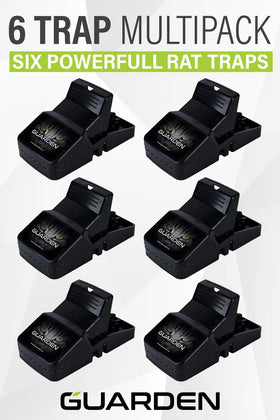 Guarden Rat Trap Six Pack no-touch disposal for clean, hygienic handling.