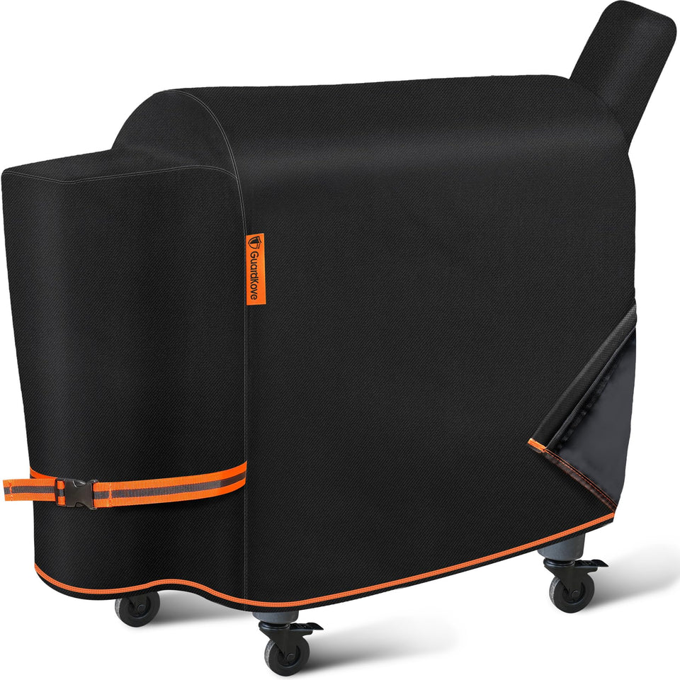 GuardKove grill cover showcases 1000D fabric for rugged outdoor protection.