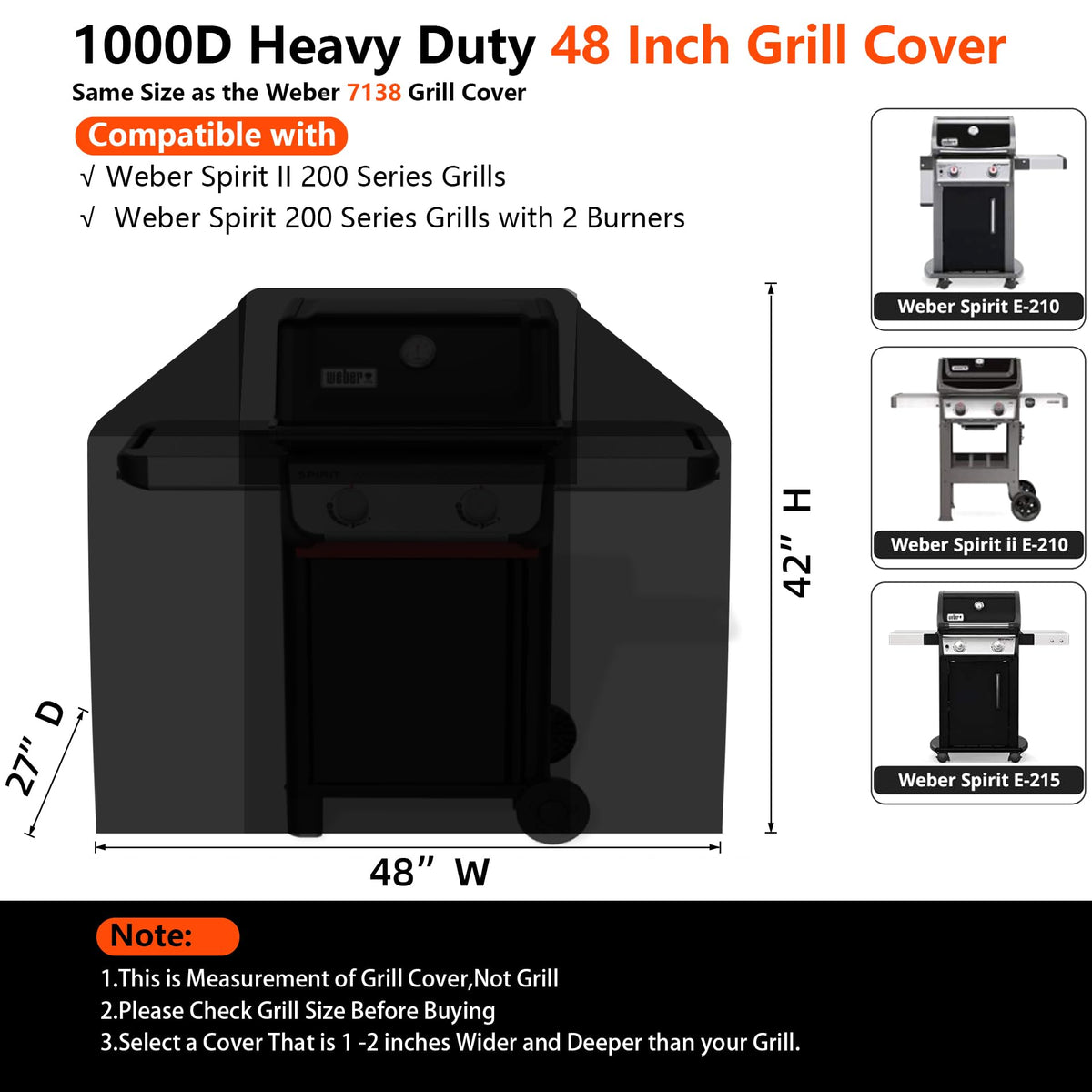 GuardKove 1000D thickened fabric grill cover emphasizes durability for outdoor grilling