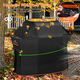 GuardKove windproof dual-buckle straps keep the cover in place during wind.
