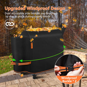 GuardKove orange accent design adds modern style to outdoor grilling gear.