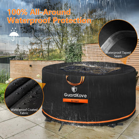 GuardKove waterproof inner coating shields your fire pit from rain and snow.