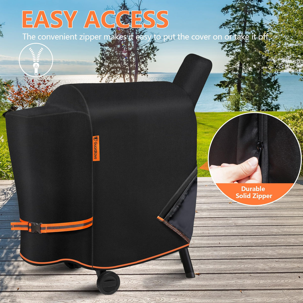 GuardKove side zipper design makes one-person fitting easy.