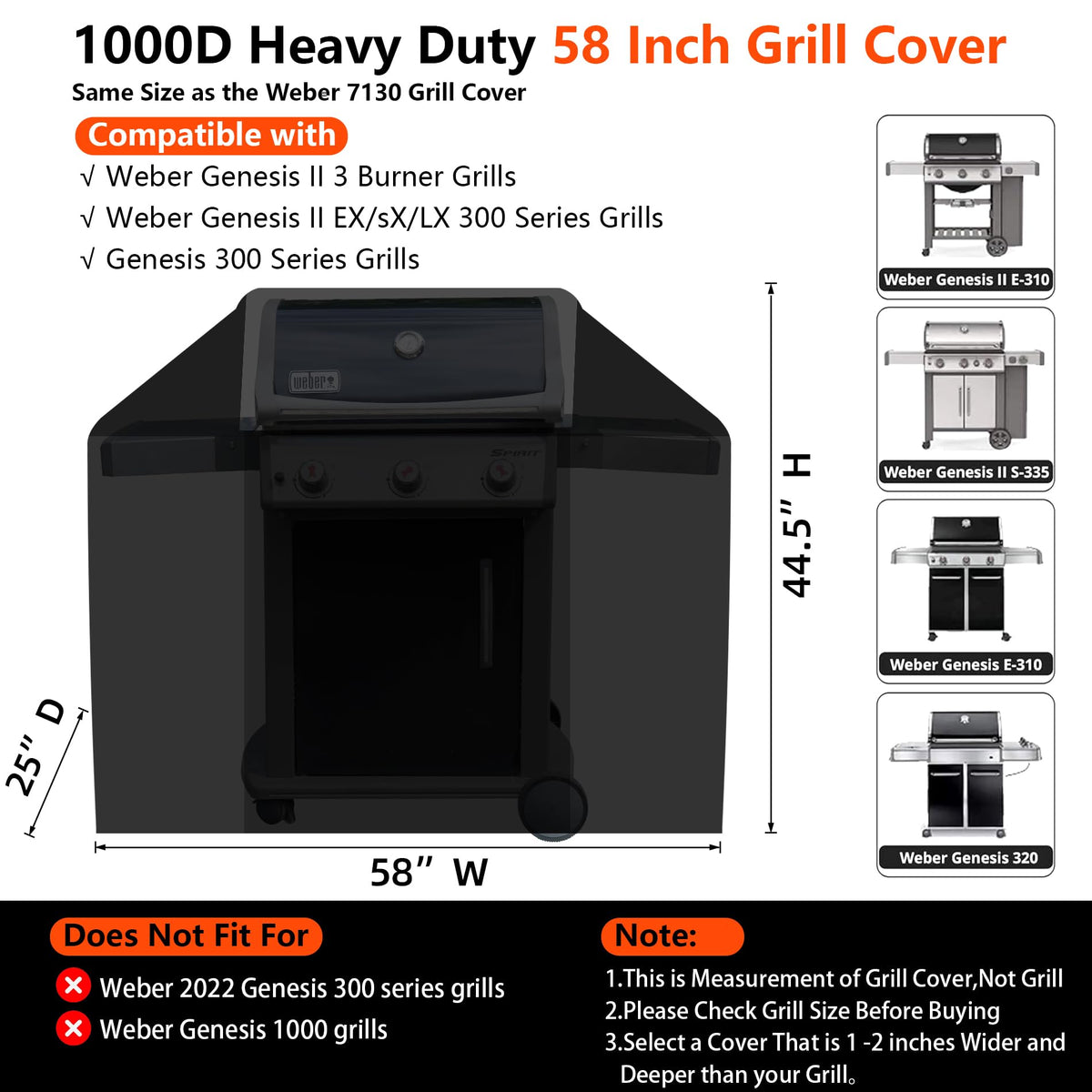 GuardKove upgraded 1000D fabric ensures long-lasting durability for outdoor grilling setups.