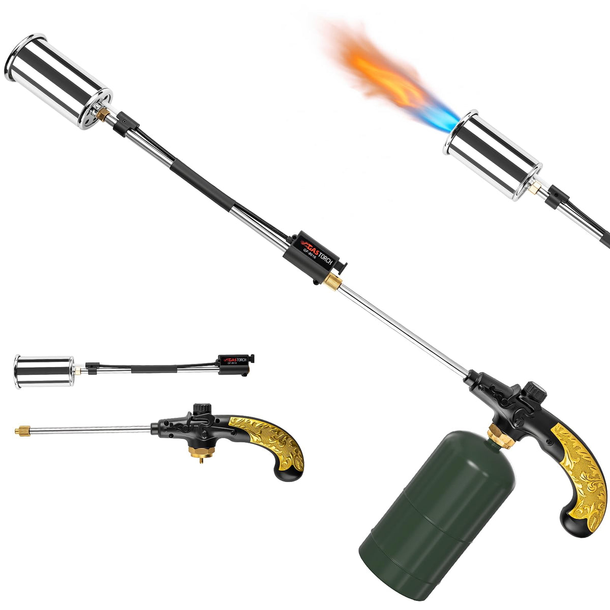 GudeKeen propane torch adjustable-flame for precise outdoor weed control.