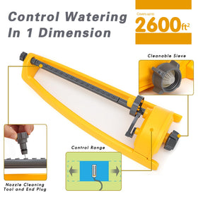 GUDWING sprinkler flow control knob shows adjustable range to save water.