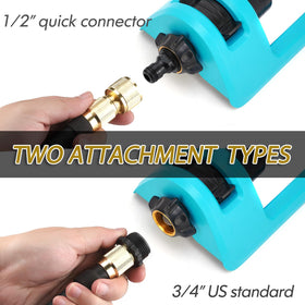 GUDWING sprinkler connects easily to standard hoses for quick setup