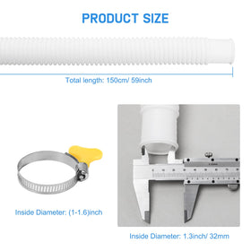 GUEQUITLEX pool hose 1.25 inch diameter designed for standard fittings