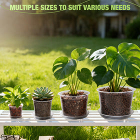 GUGEMEI clear nursery pot 10-inch for larger plants with saucer