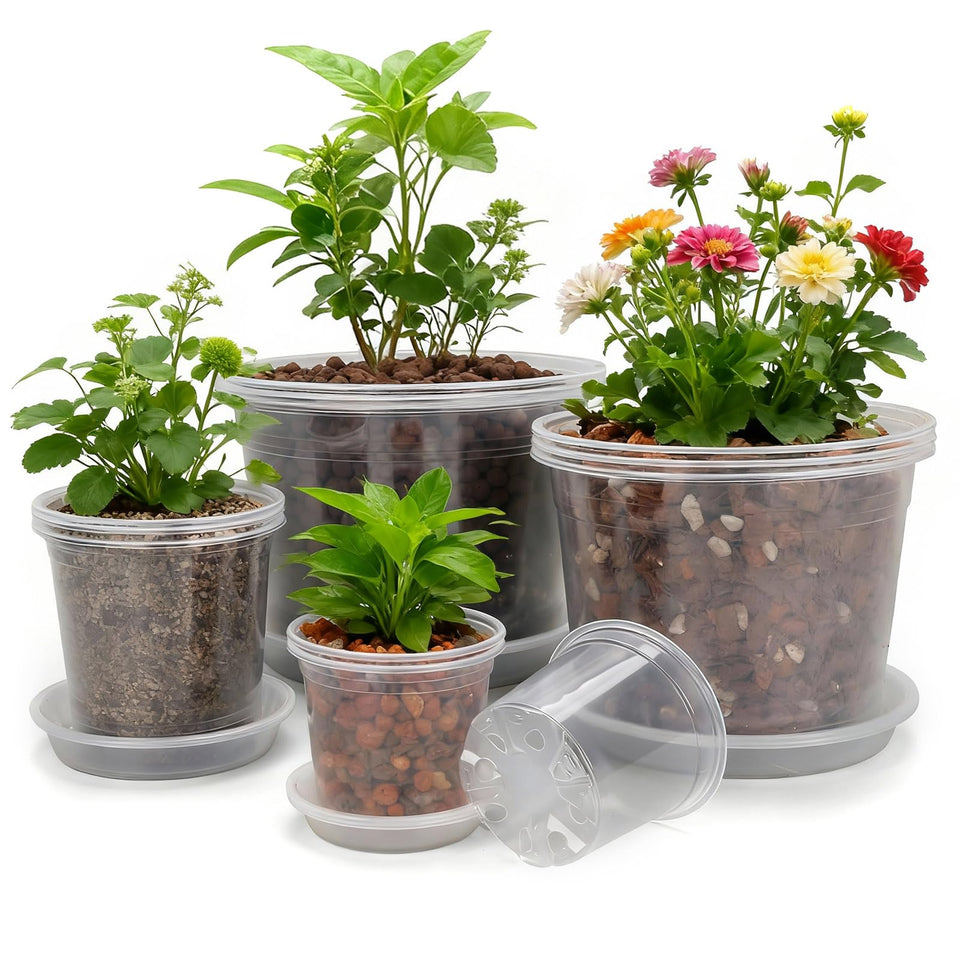 GUGEMEI clear nursery pot 4-inch with drainage for seedlings and small plants