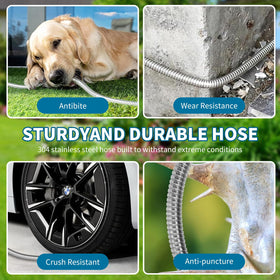 GUHUS stainless steel outer layer protects the hose in outdoor use