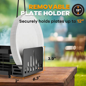 GUIBUKEYAN grill caddy made of powder-coated steel for outdoor durability