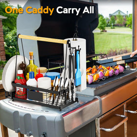 GUIBUKEYAN grill caddy with removable plate holder for easy serving